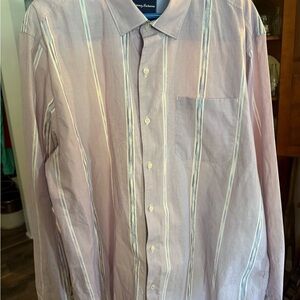Tommy Bahama Lavender Striped Button Down Shirt